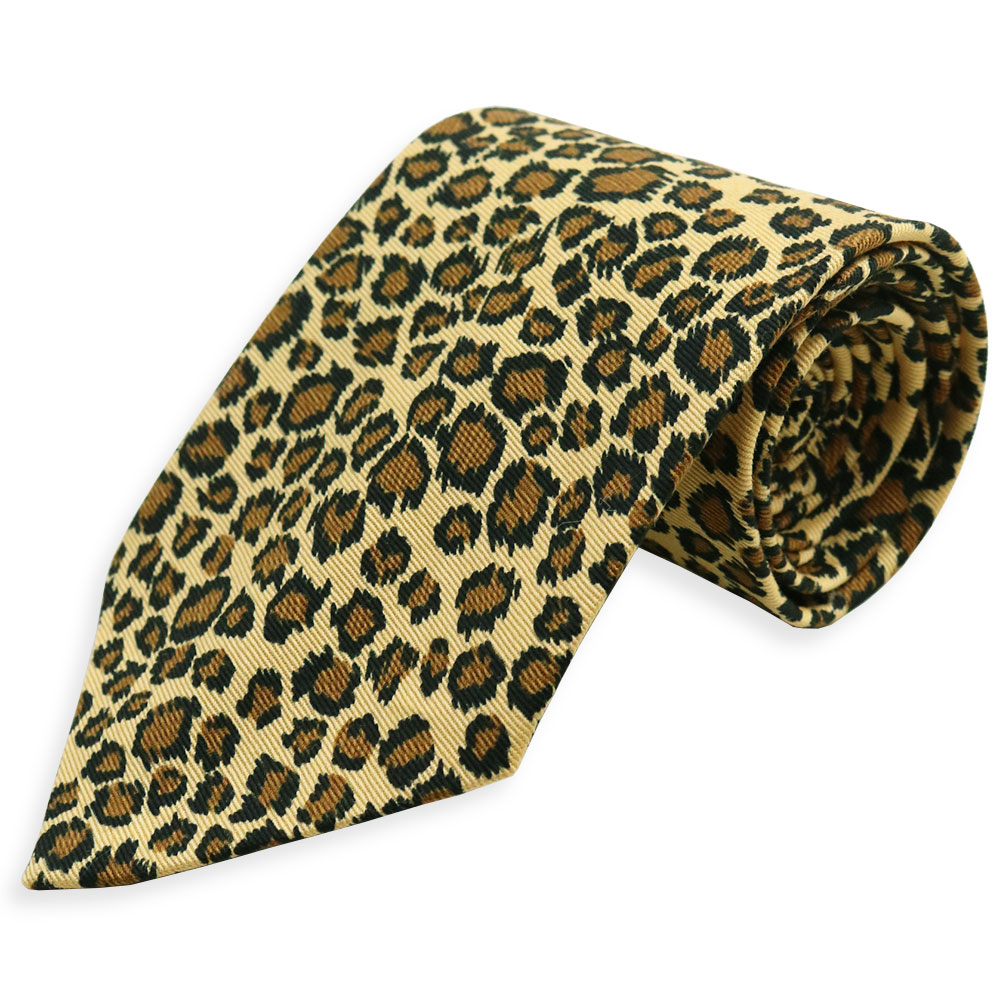 豹柄 ネクタイ 日本製 10cm幅 太め アニマル柄 メンズ レディース