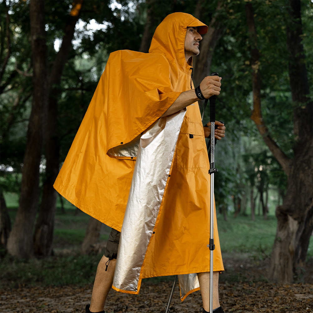 Qunature レインポンチョ 多機能 雨具 3WAY タープ レジャーシート