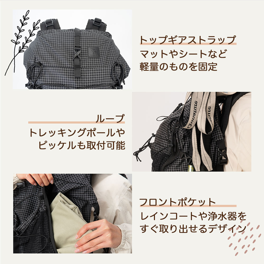 リュック バックパック 登山 アウトドア キャンプ ハイキング サイクリング スポーツ 35L 大容量 拡張 耐久性 通気性 黒 Qunature 関連画像5