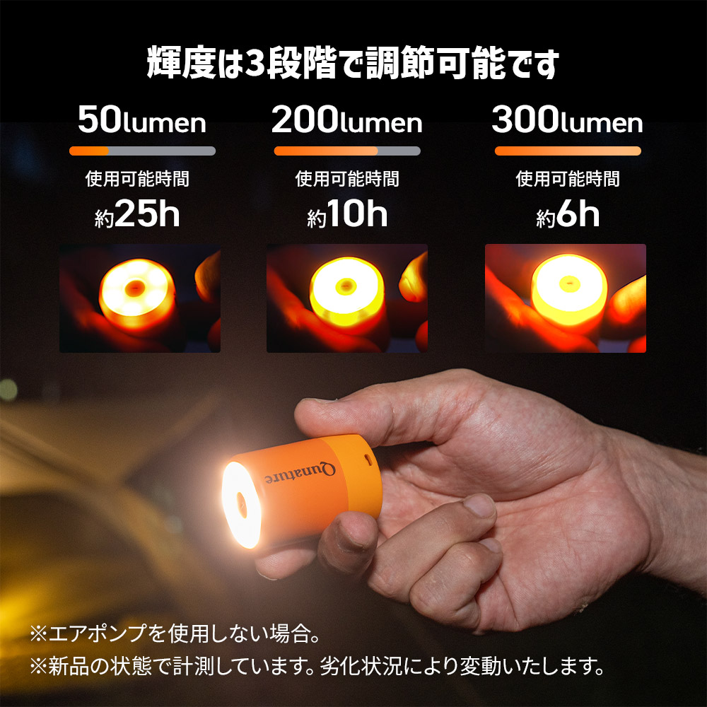 Qunature エアーポンプ エアポンプ 充電式 電動空気入れ 小型 軽量