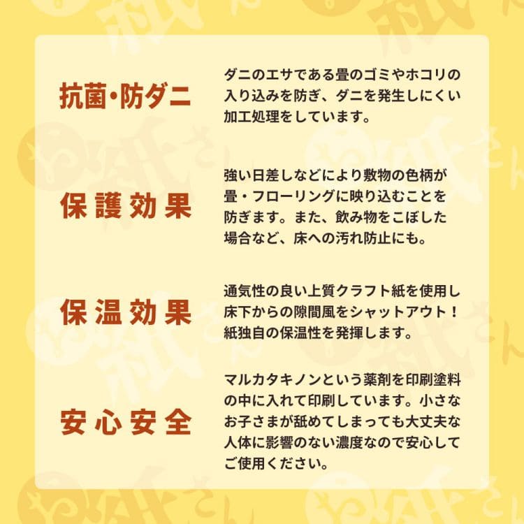 ラグ カーペット 絨毯 敷物 下敷き 3畳 傷防止 国産 カット 抗菌 防ダニ 畳 床 通気性 日本製 ダニ 薄い 紙 畳の上 保護 シート  ホットカーペット 床暖房対応 :82h990300559:QUOLI - 通販 - Yahoo!ショッピング