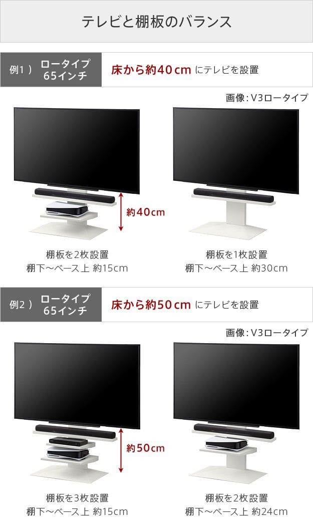 WALLインテリアテレビスタンドV2・V3・V5・S1対応 棚板 ラージサイズ