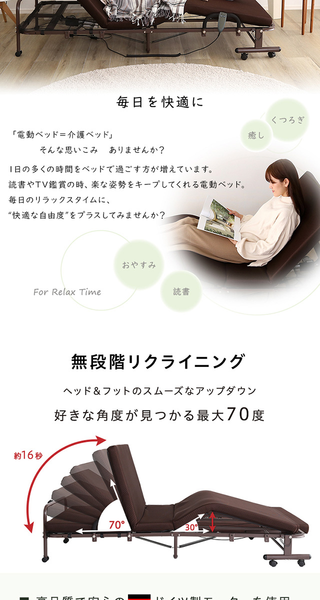 パイプベッド シングル 電動 リクライニング シングルベッド
