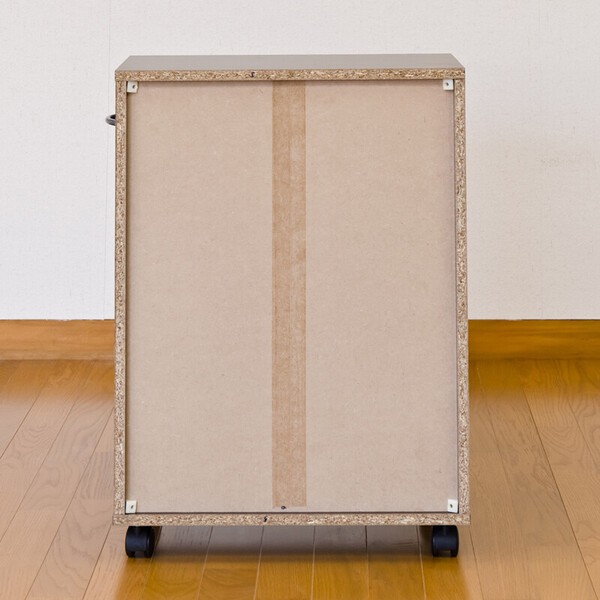 カラーボックス 2段 キャスター ワゴン 木製 デスクワゴン 本棚 木目