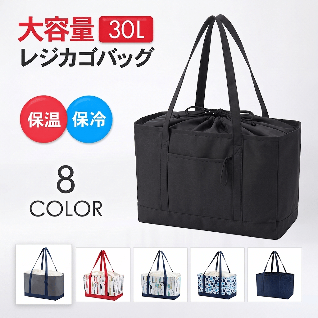 レジカゴにセットして使える保冷エコバッグ