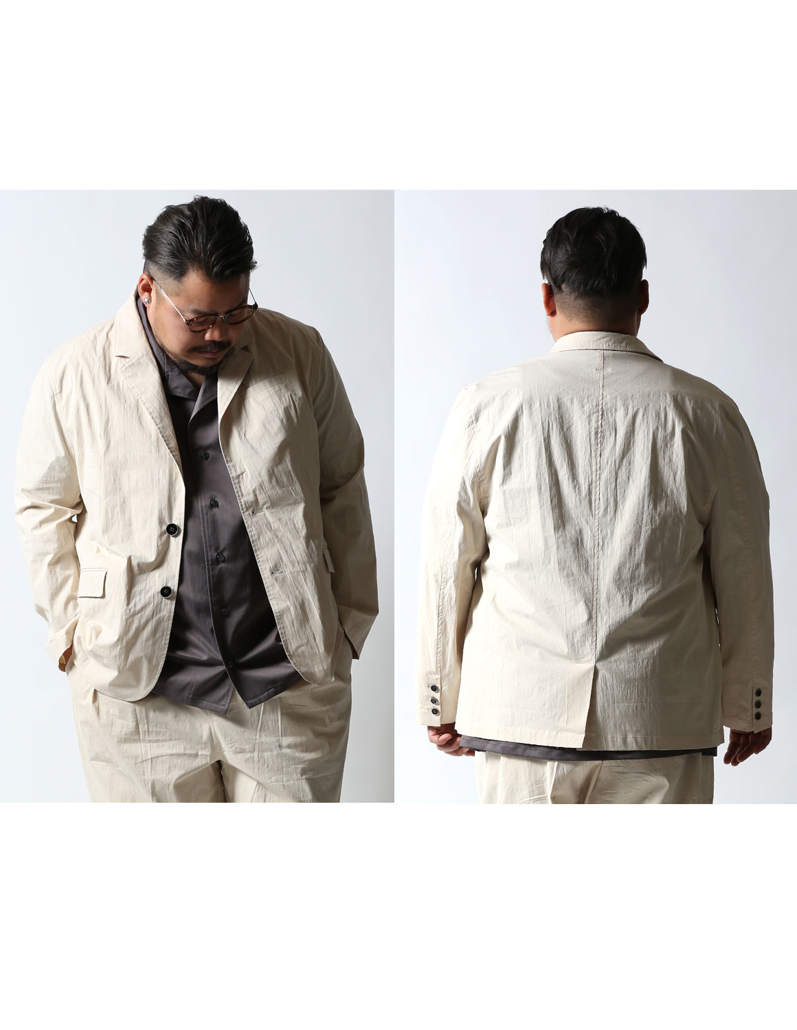 OUTLET [Beluca(ベルーカ)]大きいサイズ テーラード ブレザー メンズ  Airy(エアリー) ストレッチ 薄手 カジュアル 3L |  | 04