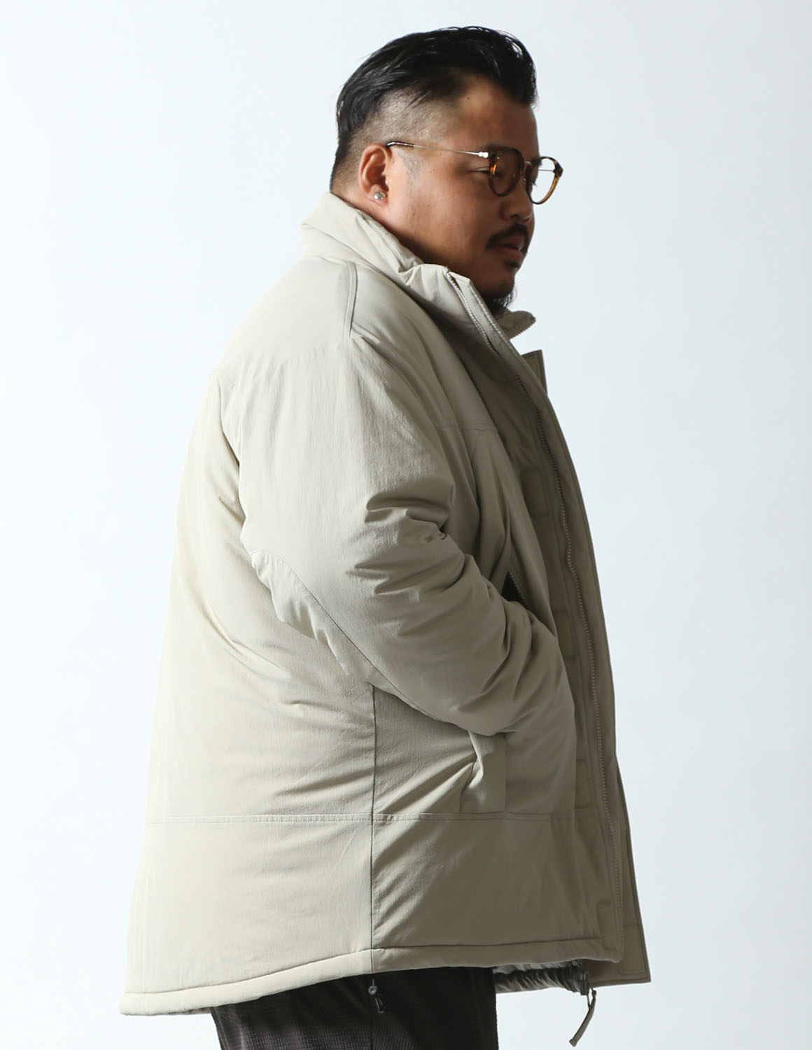 大きいサイズ メンズ アウター モンスタ−アウター ストレッチ 中綿 秋