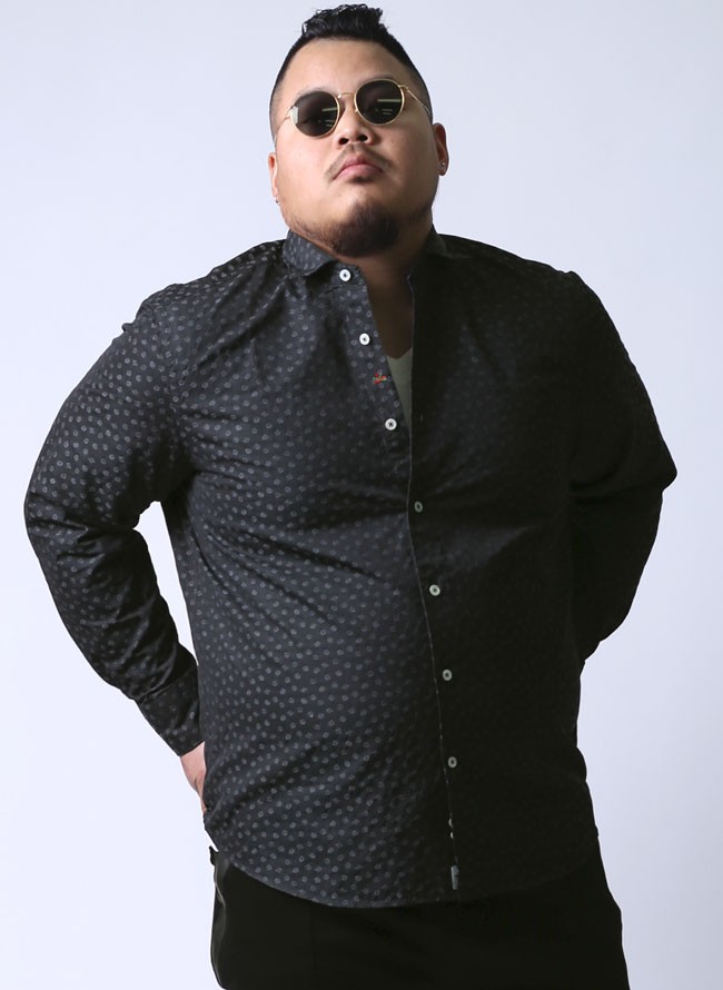 大きいサイズ 長袖シャツ カジュアルシャツ メンズ カッタウェイ GALLIPOLI(ガリポリ) 3L カジュアル 黒 春 夏 |  | 01