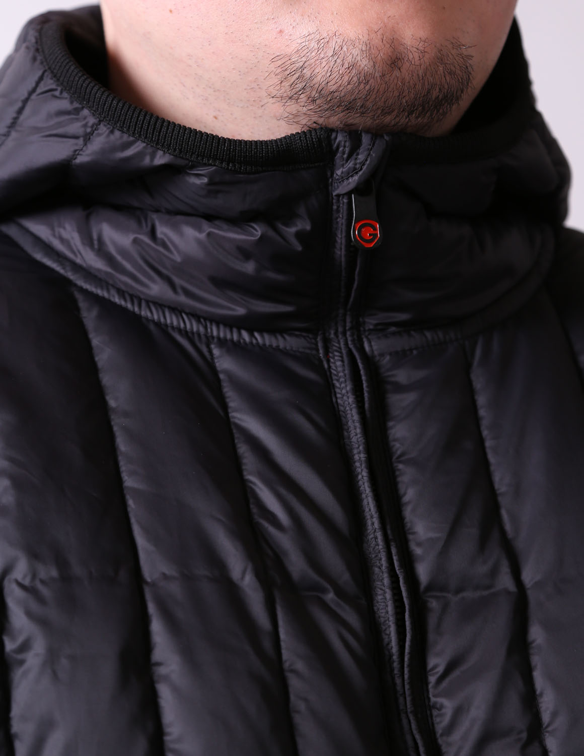 【美品】ジーステージ　ニットコンビダウンジャケット　ブルゾン　切り替え　黒　L ジーステージ G-Stage ニットコンビダウンパーカー メンズ JPN