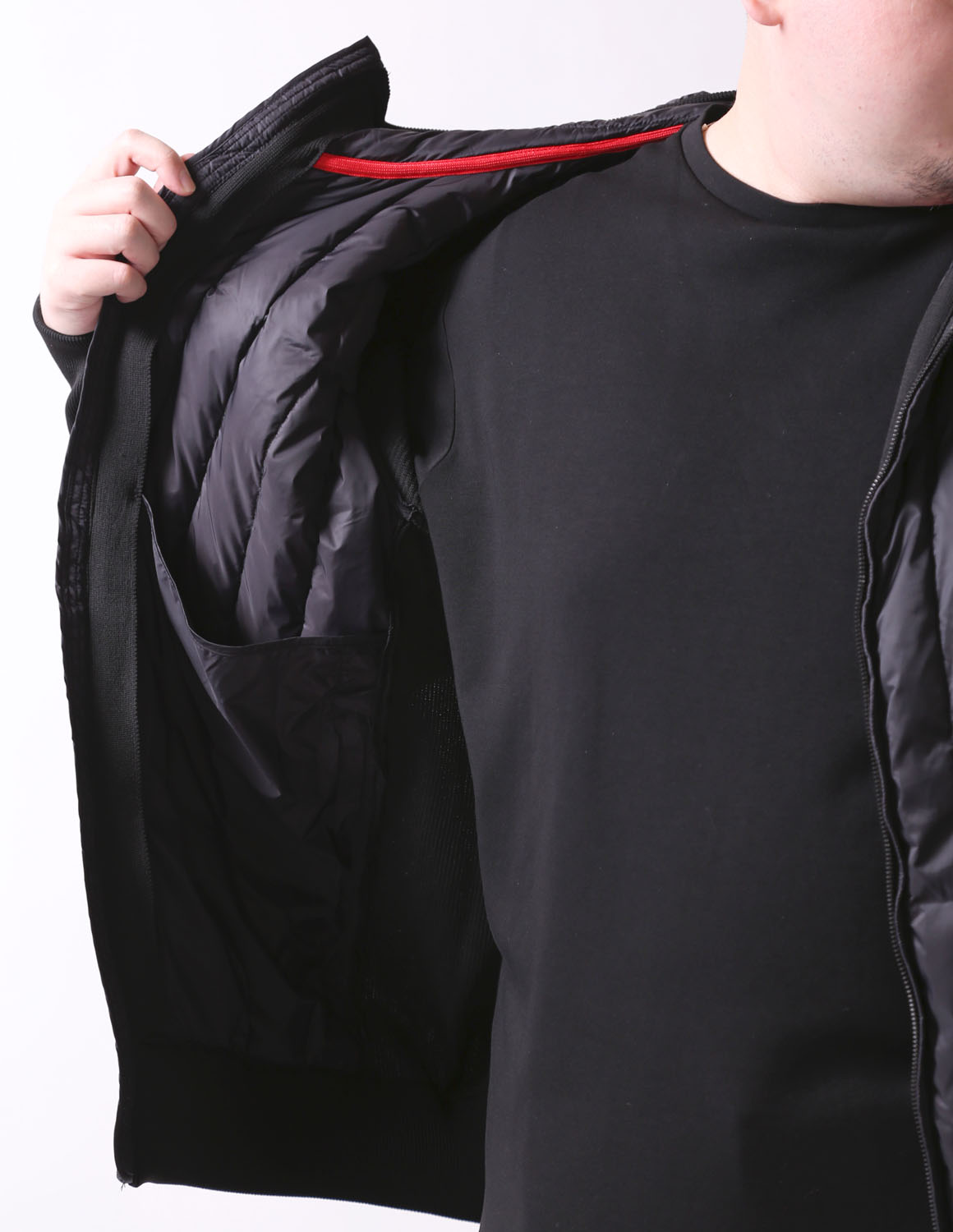 大きいサイズ ダウンコート メンズ  G-stage(ジーステージ) ニットコンビダウン ブルゾン ジャケット 2L 3L 4L カジュアル 黒 春 秋 冬 | g-stage | 16