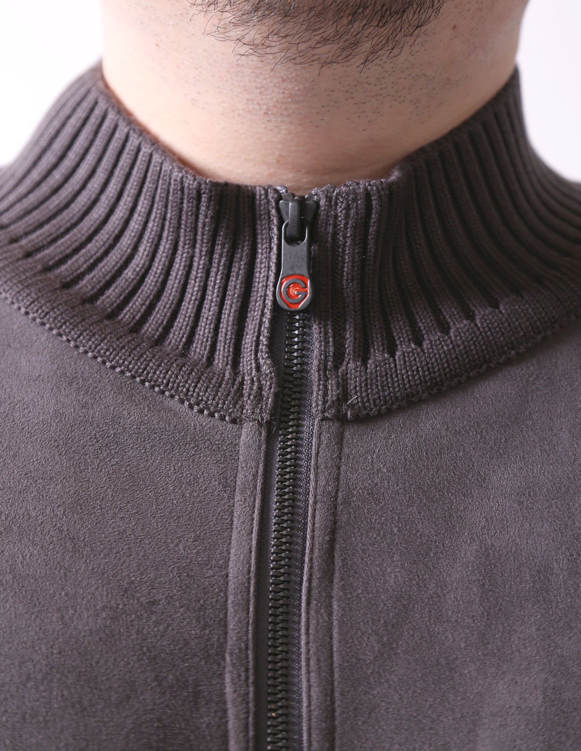 大きいサイズ ジャージ メンズ  G-stage(ジーステージ) ヌバック調 ジップアップ リブ ブルゾン アウター 2L 3L 4L カジュアル 肌色 灰色 春 秋 冬 | g-stage | 13