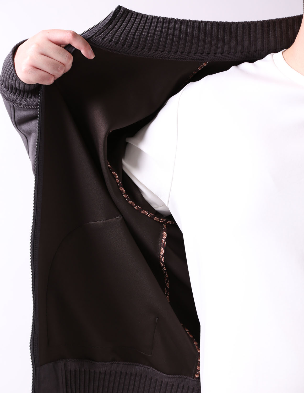 大きいサイズ ジャージ メンズ  G-stage(ジーステージ) ヌバック調 ジップアップ リブ ブルゾン アウター 2L 3L 4L カジュアル 肌色 灰色 春 秋 冬 | g-stage | 20