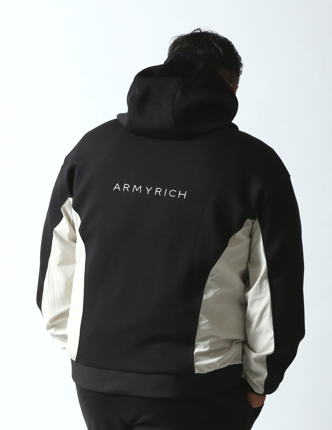 大きいサイズ パーカー メンズ セットアップ ナイロン切替