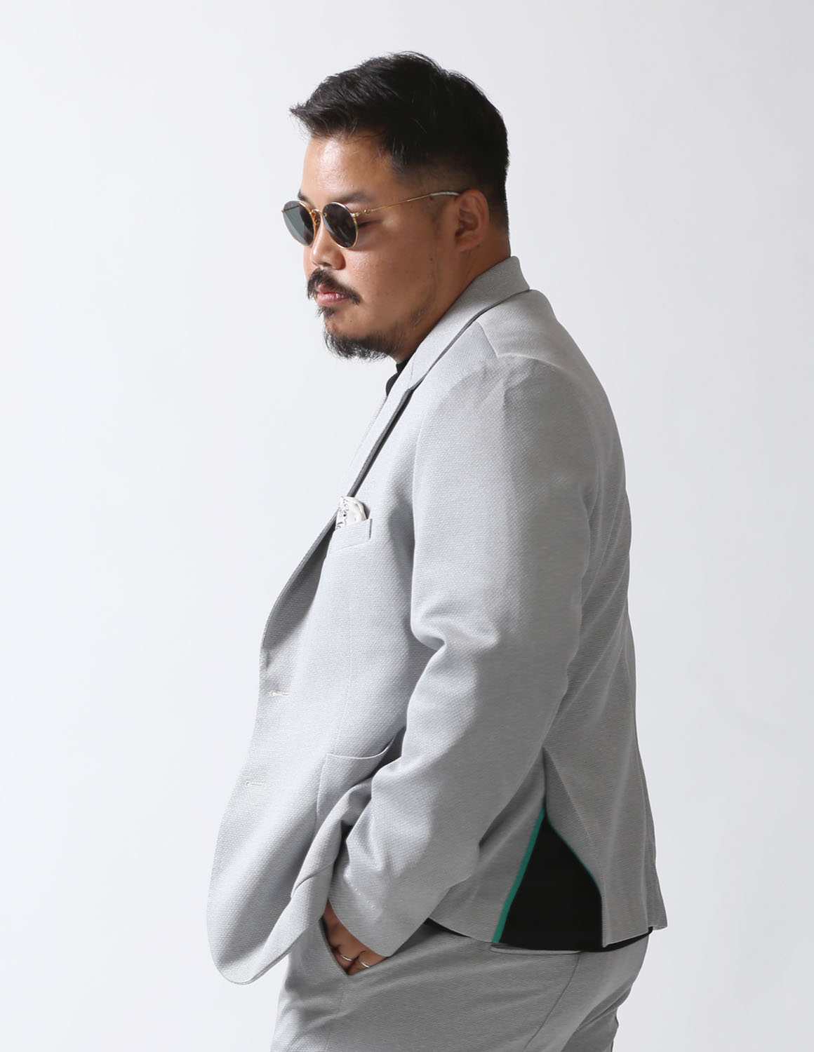 大きいサイズ カジュアルスーツ メンズ  ARMYRICH(アーミーリッチ) 快適ストレッチメッシュ素材 Feel Loose 2Bテーラードスーツ セットアップ フォーマル |  | 13