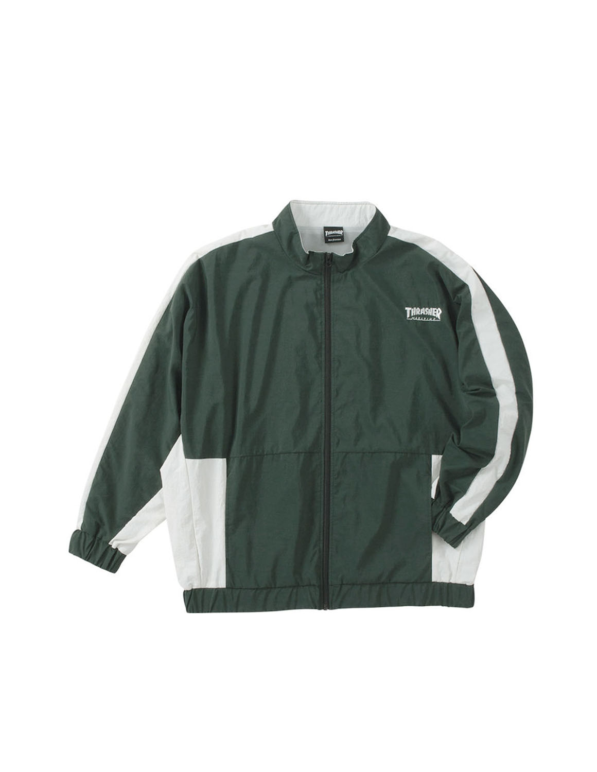 大きいサイズ メンズ ブルゾン  THRASHER ナイロン 裏メッシュ バックプリント スタンドカラー 刺繍 再帰反射テープ 3L 4L 5L 6L カジュアル 緑 紫 黒 春 秋 冬 | THRASHER | 01