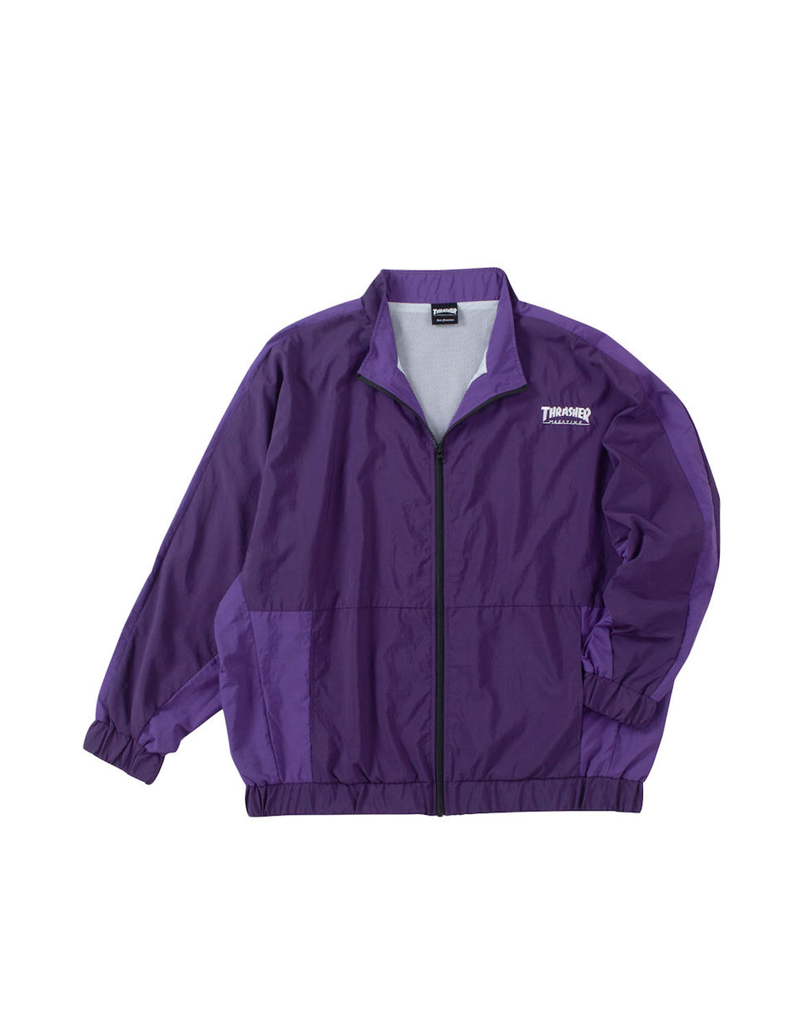 大きいサイズ メンズ ブルゾン  THRASHER ナイロン 裏メッシュ バックプリント スタンドカラー 刺繍 再帰反射テープ 3L 4L 5L 6L カジュアル 緑 紫 黒 春 秋 冬 | THRASHER | 02