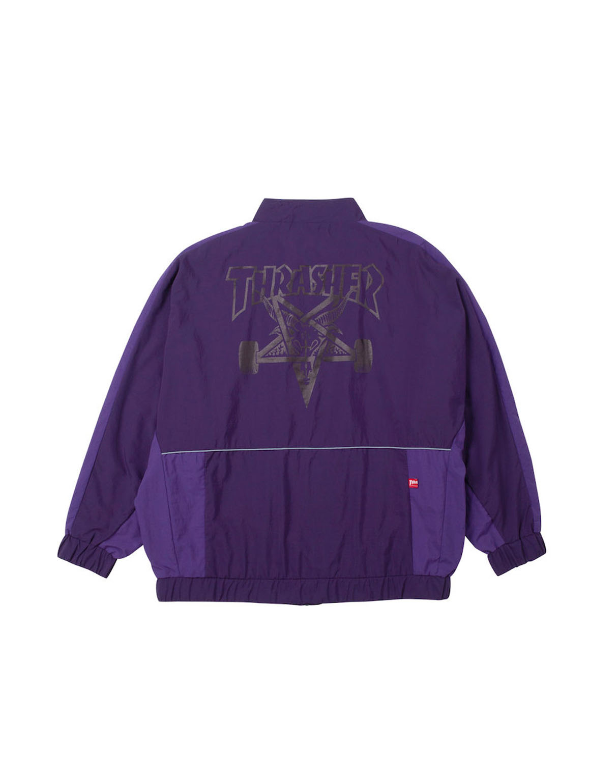 大きいサイズ メンズ ブルゾン  THRASHER ナイロン 裏メッシュ バックプリント スタンドカラー 刺繍 再帰反射テープ 3L 4L 5L 6L カジュアル 緑 紫 黒 春 秋 冬 | THRASHER | 09