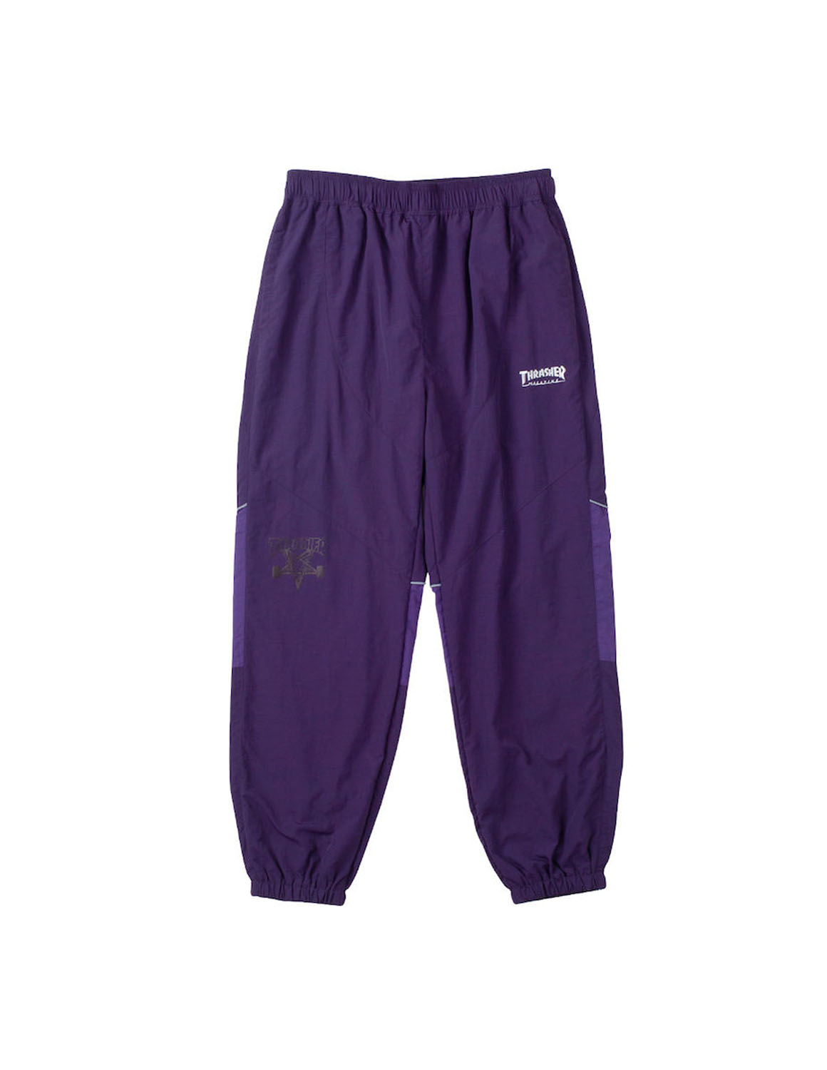 大きいサイズ ボトムス パンツ メンズ  THRASHER ナイロン 裏メッシュ プリント 裾口ゴム 刺繍 再帰反射テープ 3L 4L 5L 6L カジュアル 緑 紫 黒 春 秋 冬 | THRASHER | 02