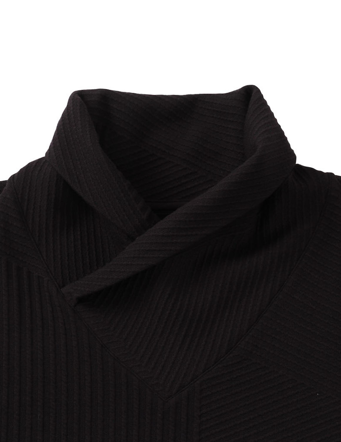 大きいサイズ Tシャツ カットソー メンズ 長袖  TETE HOMME バイアスパネル柄 ボリュームネック ストレッチ 3L 4L 5L 6L カジュアル 白 灰色 黒 春 秋 冬 |  | 05