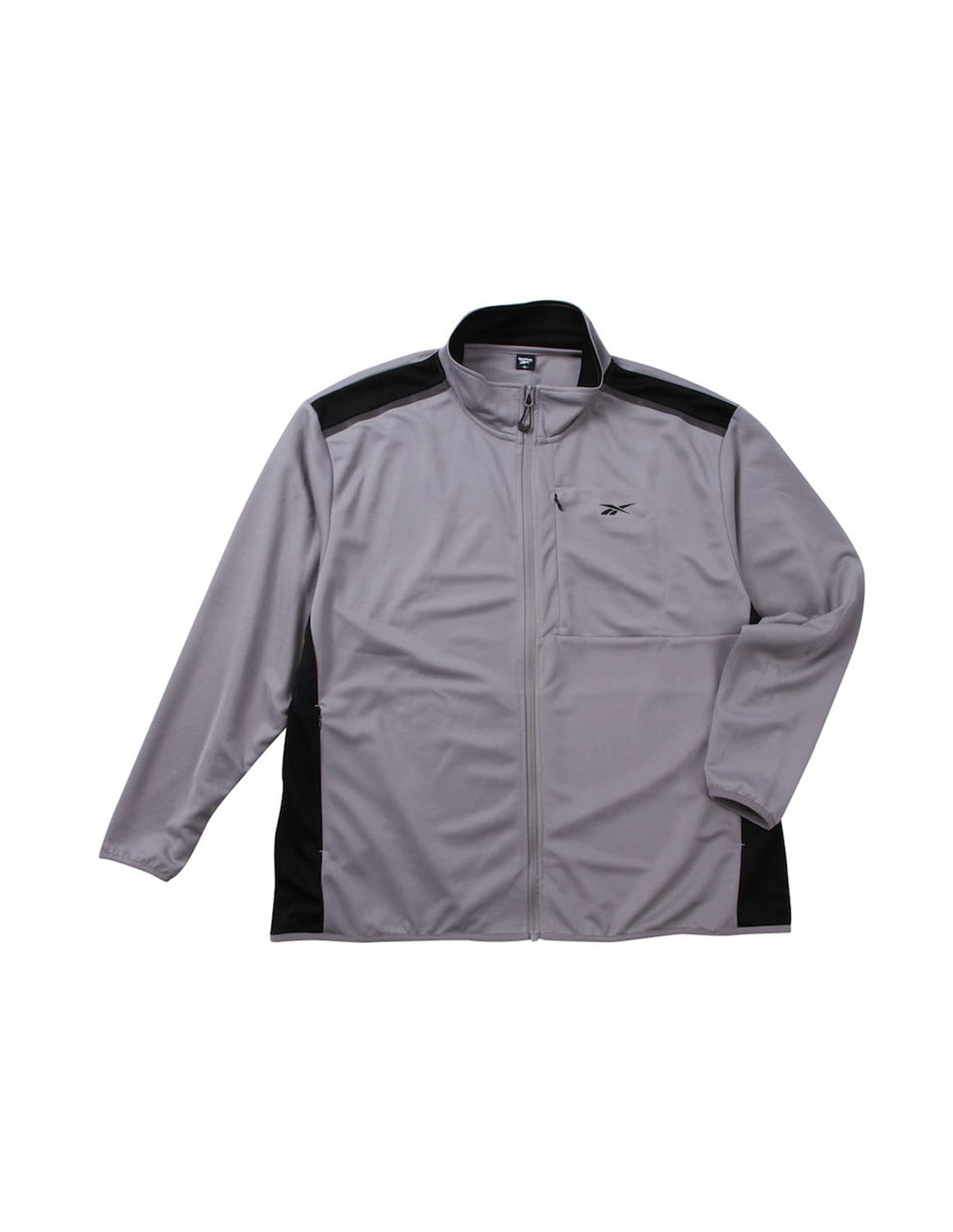 大きいサイズ ジャージ トップス メンズ フルジップ Reebok(リーボック) ストレッチ 切替 バックプリント 3L 4L 5L 6L 8L スポーツ カジュアル 灰色 黒 春 秋 冬 | Reebok | 01