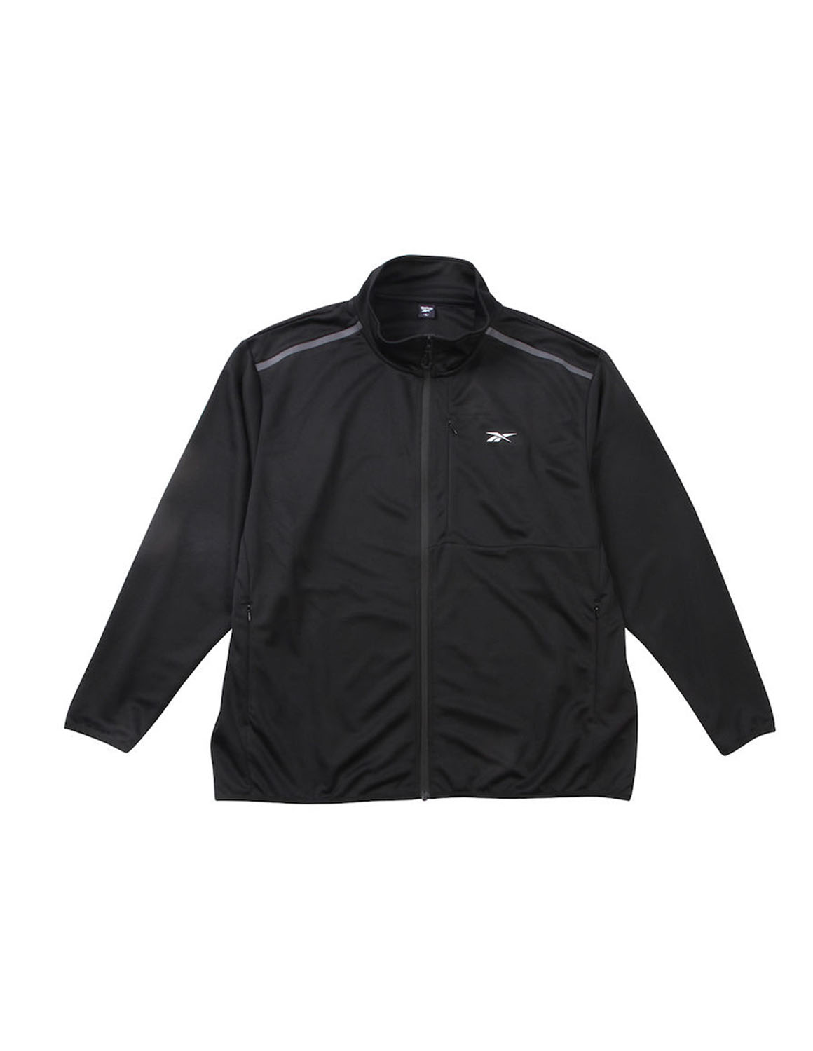 大きいサイズ ジャージ トップス メンズ フルジップ Reebok(リーボック) ストレッチ 切替 バックプリント 3L 4L 5L 6L 8L スポーツ カジュアル 灰色 黒 春 秋 冬 | Reebok | 03