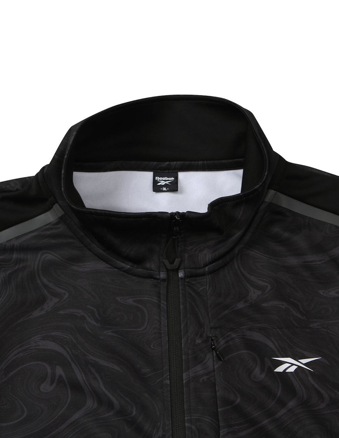 大きいサイズ ジャージ トップス メンズ フルジップ Reebok(リーボック) ストレッチ 切替 バックプリント 3L 4L 5L 6L 8L スポーツ カジュアル 灰色 黒 春 秋 冬 | Reebok | 04