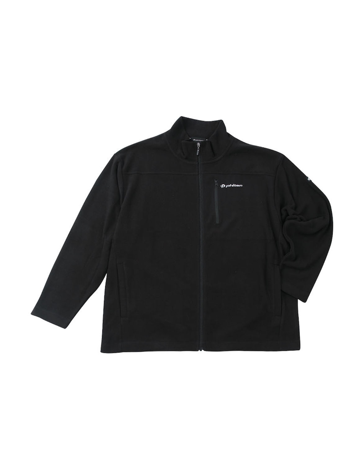 大きいサイズ フリースジャケット メンズ 裏 Phiten(ファイテン) 流し杢 アクアチタン スタンドカラー フルジップ 3L 4L 5L 6L 8L カジュアル 灰色 黒 春 秋 冬 | Phiten | 02