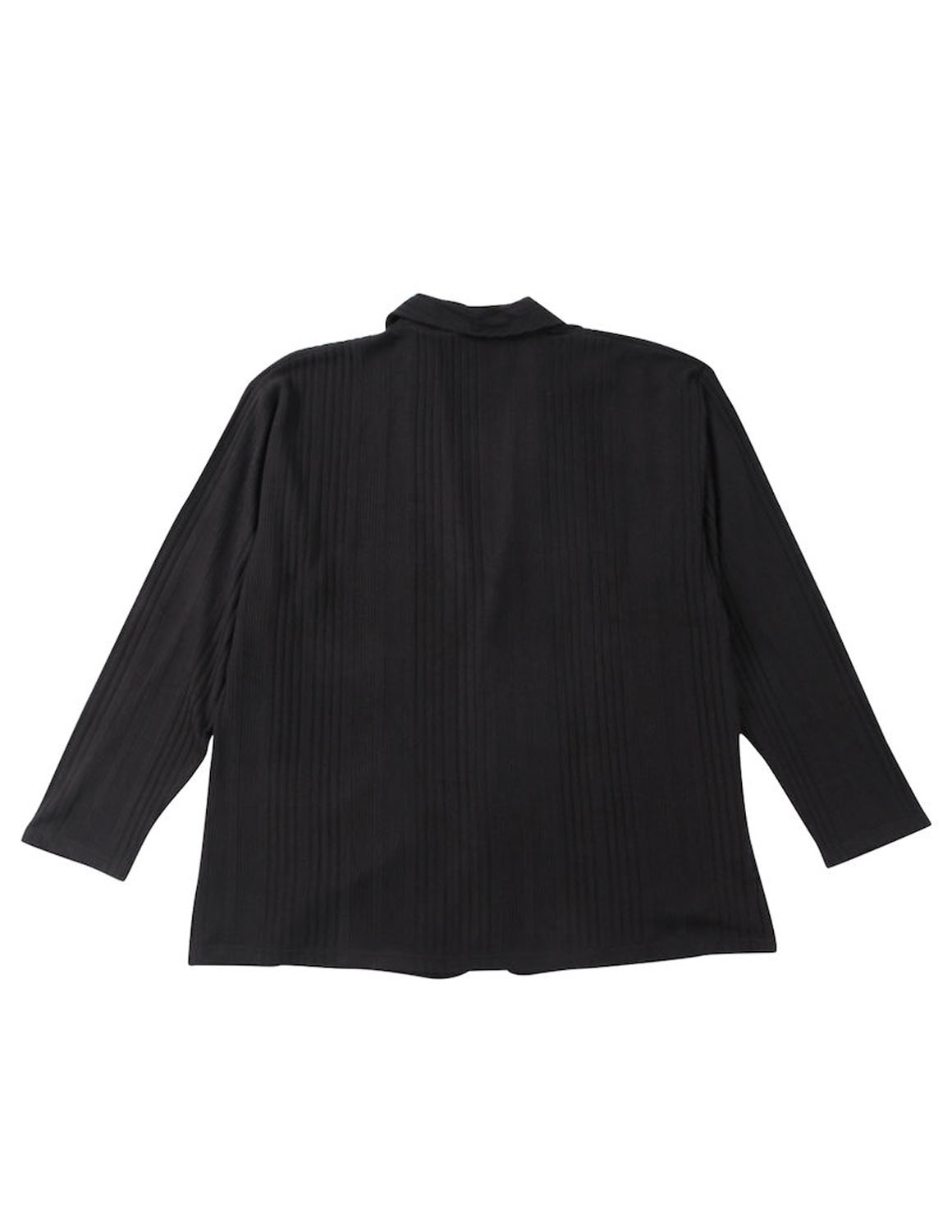 大きいサイズ メンズ  launching pad(ランチングパッド) 針抜きストライプ 長袖ショールジャケット 半袖Tシャツ セット 3L 4L 5L 6L カジュアル 紺 黒 春 秋 冬 |  | 06