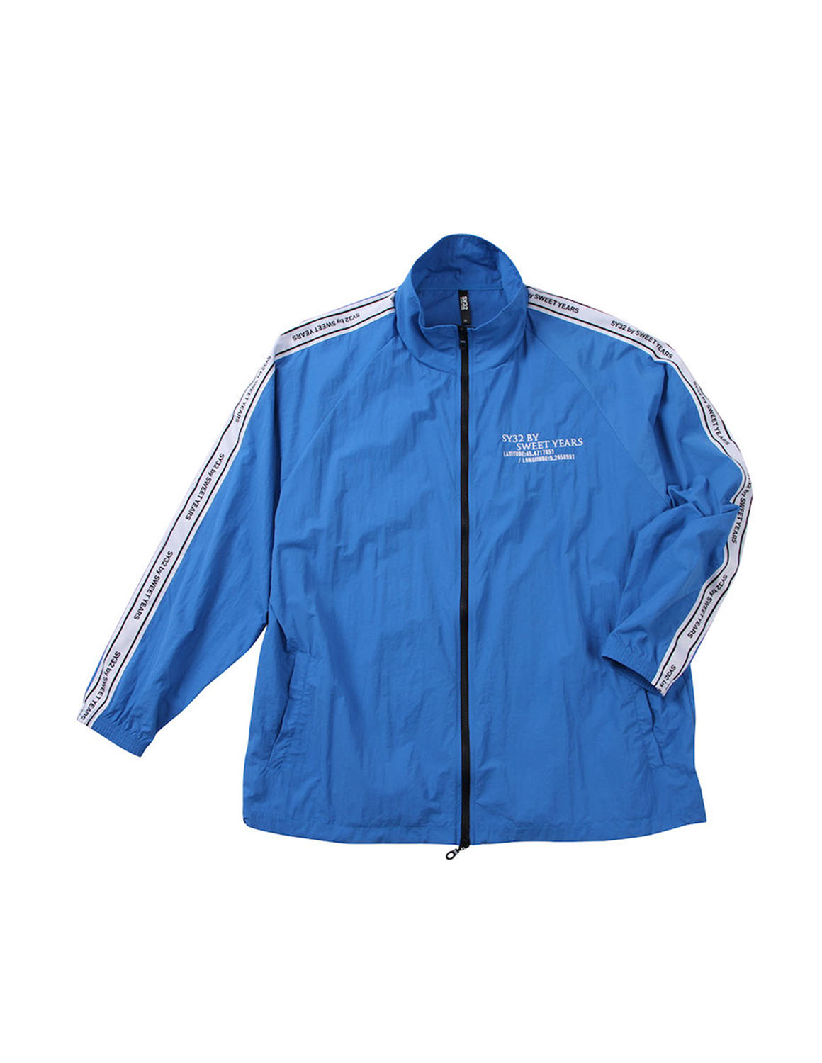 大きいサイズ ジャケット メンズ  SY32 by SWEET YEARS テープデザイン ナイロン スタンドカラー 3L 4L 5L 6L カジュアル 青 赤 黒 春 秋 冬 | SY32 by SWEET YEARS | 01