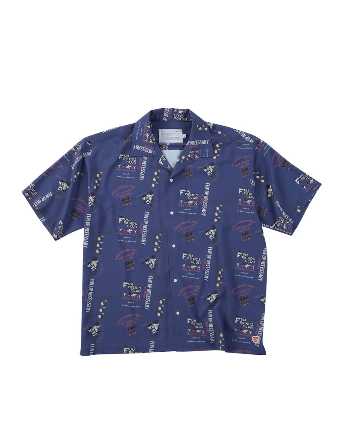 大きいサイズ 半袖シャツ カジュアルシャツ メンズ アロハ  ファン フォー モデムデザイン LIFE OJI 総柄 オープンカラー 3L 4L 5L 6L 8L  白 青 春 夏 秋 |  | 02