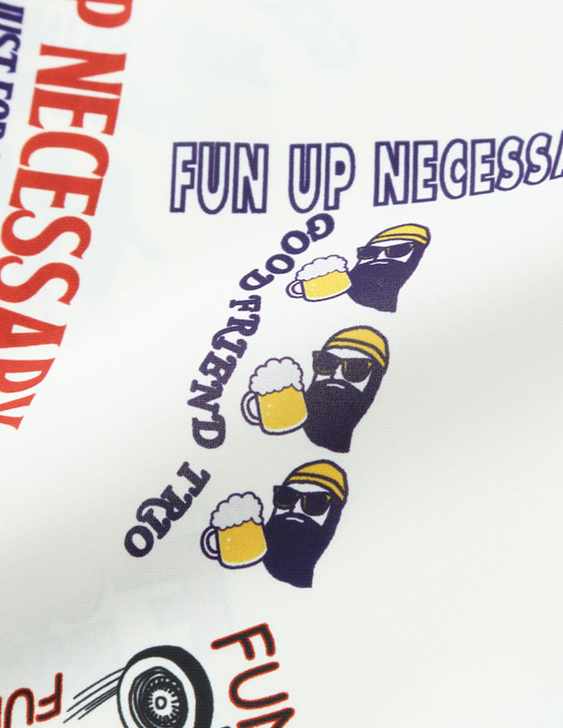 大きいサイズ 半袖シャツ カジュアルシャツ メンズ アロハ  ファン フォー モデムデザイン LIFE OJI 総柄 オープンカラー 3L 4L 5L 6L 8L  白 青 春 夏 秋 |  | 03