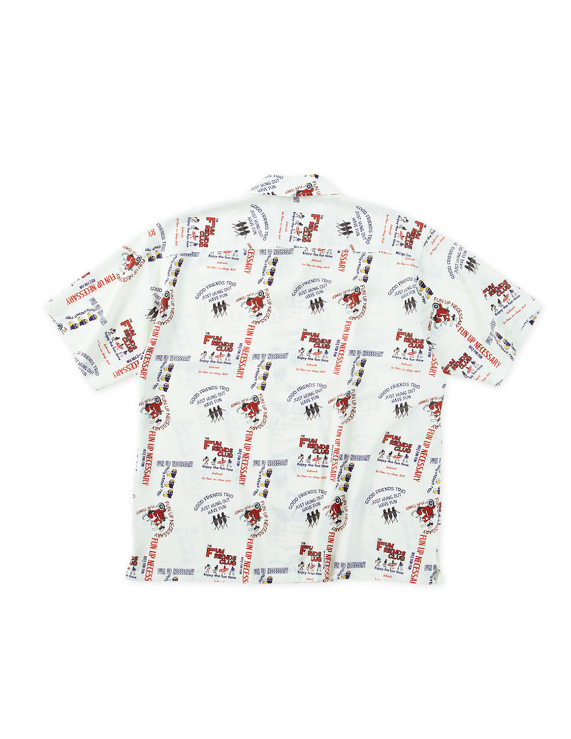 大きいサイズ 半袖シャツ カジュアルシャツ メンズ アロハ  ファン フォー モデムデザイン LIFE OJI 総柄 オープンカラー 3L 4L 5L 6L 8L  白 青 春 夏 秋 |  | 05