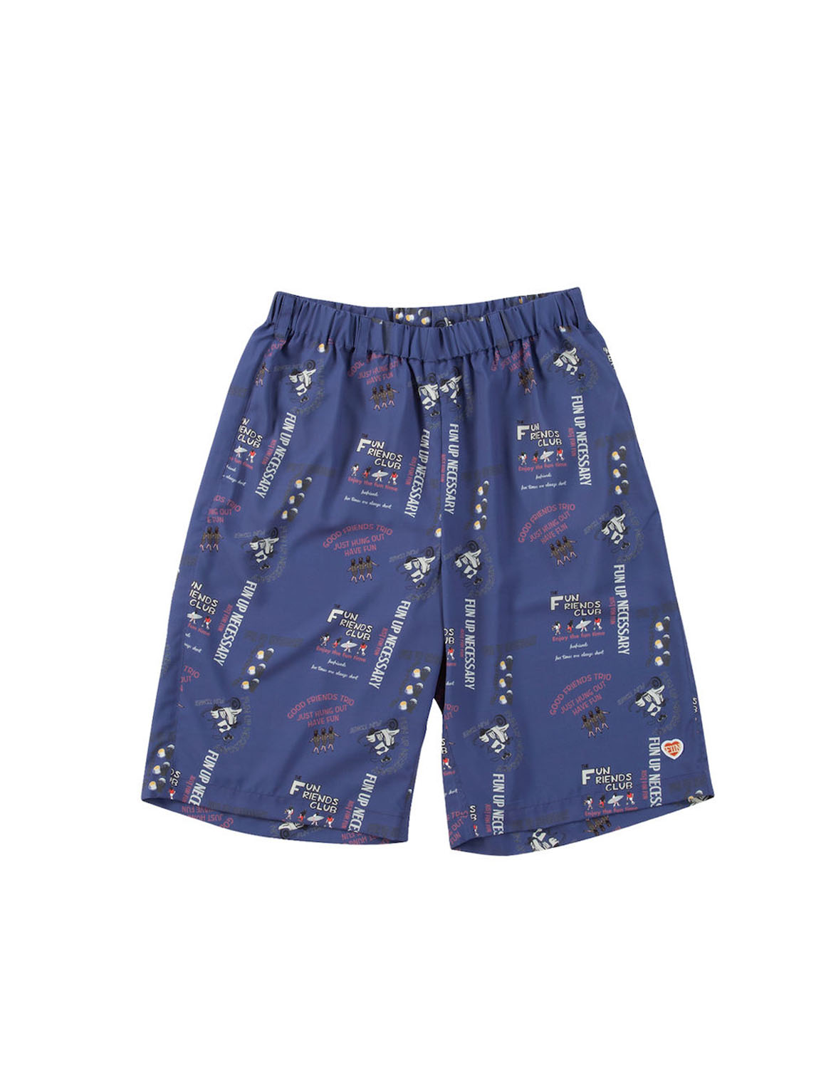 大きいサイズ ショート ハーフパンツ メンズ  ファン フォー モデムデザイン LIFE OJI 総柄 サイド・バックポケット 3L 4L 5L 6L 8L  カジュアル 白 青 春 夏 秋 |  | 02