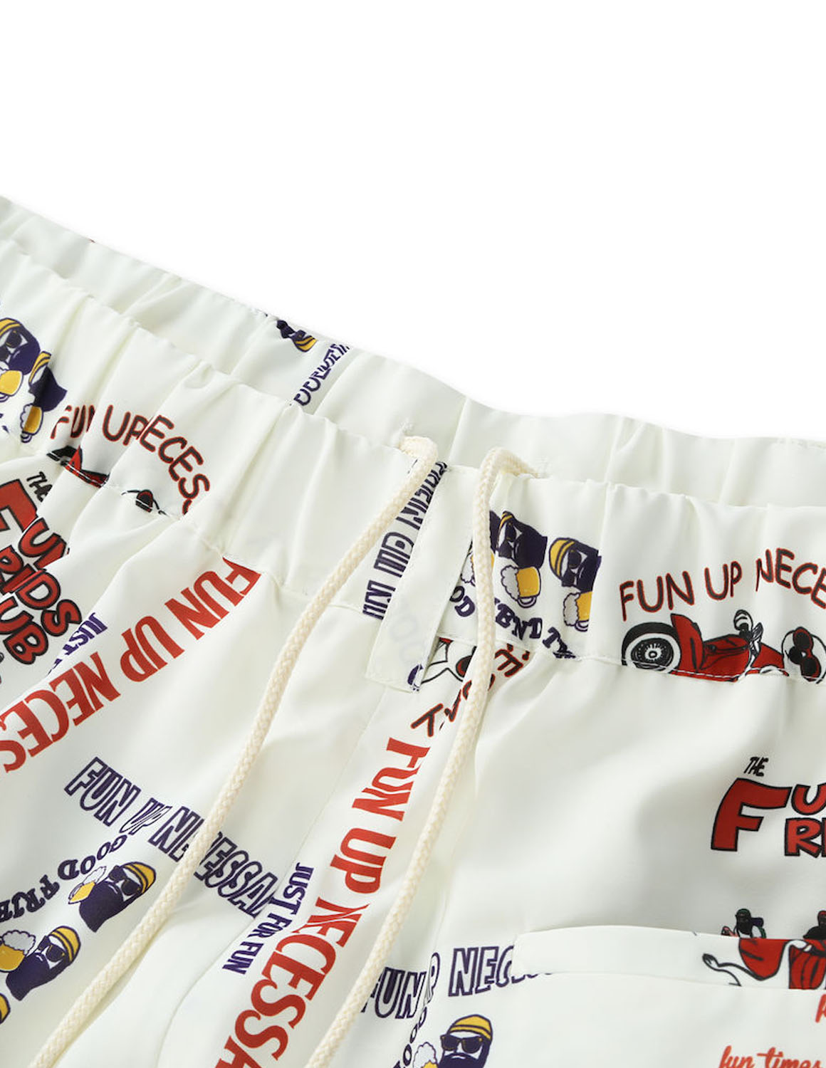 大きいサイズ ショート ハーフパンツ メンズ  ファン フォー モデムデザイン LIFE OJI 総柄 サイド・バックポケット 3L 4L 5L 6L 8L  カジュアル 白 青 春 夏 秋 |  | 03
