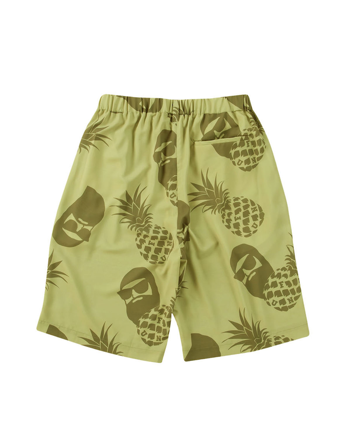 大きいサイズ ハーフパンツ メンズ  ファン フォー モデムデザイン PINEAPPLE OJI 総柄 サイド・バックポケット 3L 4L 5L 6L 8L  カジュアル 緑 黒 春 夏 秋 |  | 09