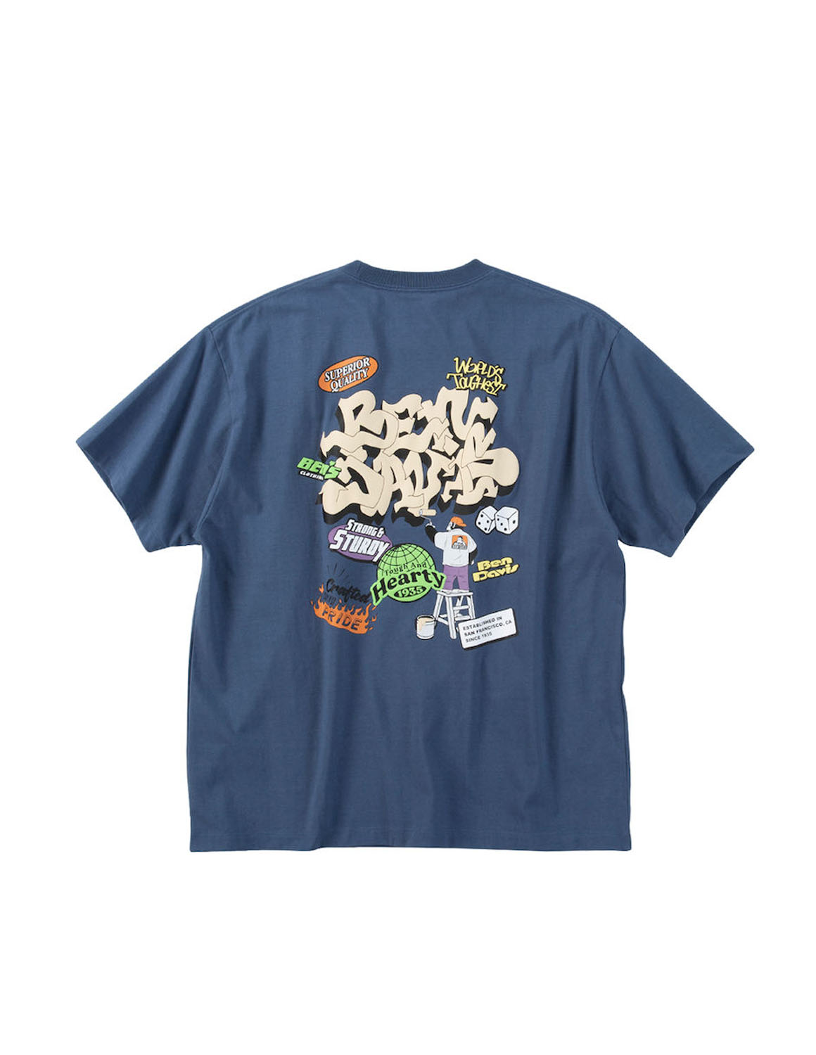 大きいサイズ 半袖Tシャツ カットソー メンズ  BEN DAVIS(ベン デイビス) オーバーラップデザイン ラバー・発泡 バックプリント 3L 4L 5L 6L カジュアル 夏 | BEN DAVIS | 01