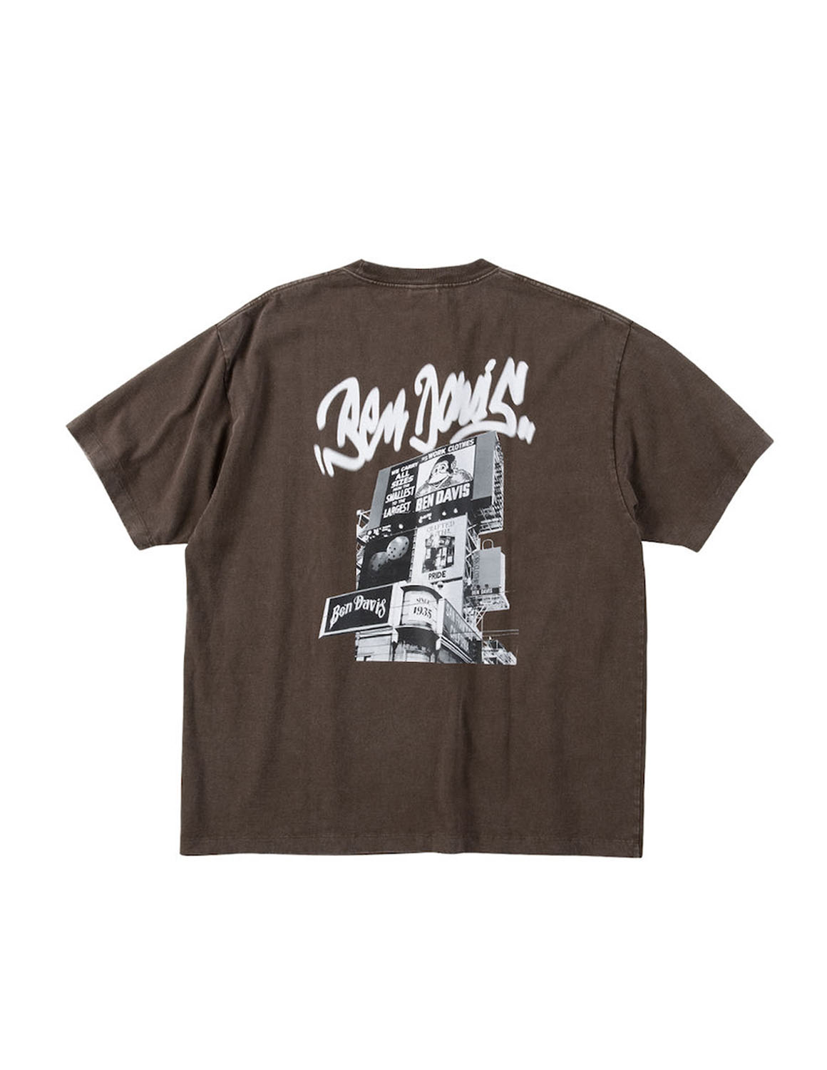 大きいサイズ 半袖Tシャツ カットソー メンズ  BEN DAVIS(ベン デイビス) ビルボードヴィンテージ パウダーブリーチ加工 バックプリント 3L 4L 5L 6L カジュアル | BEN DAVIS | 01