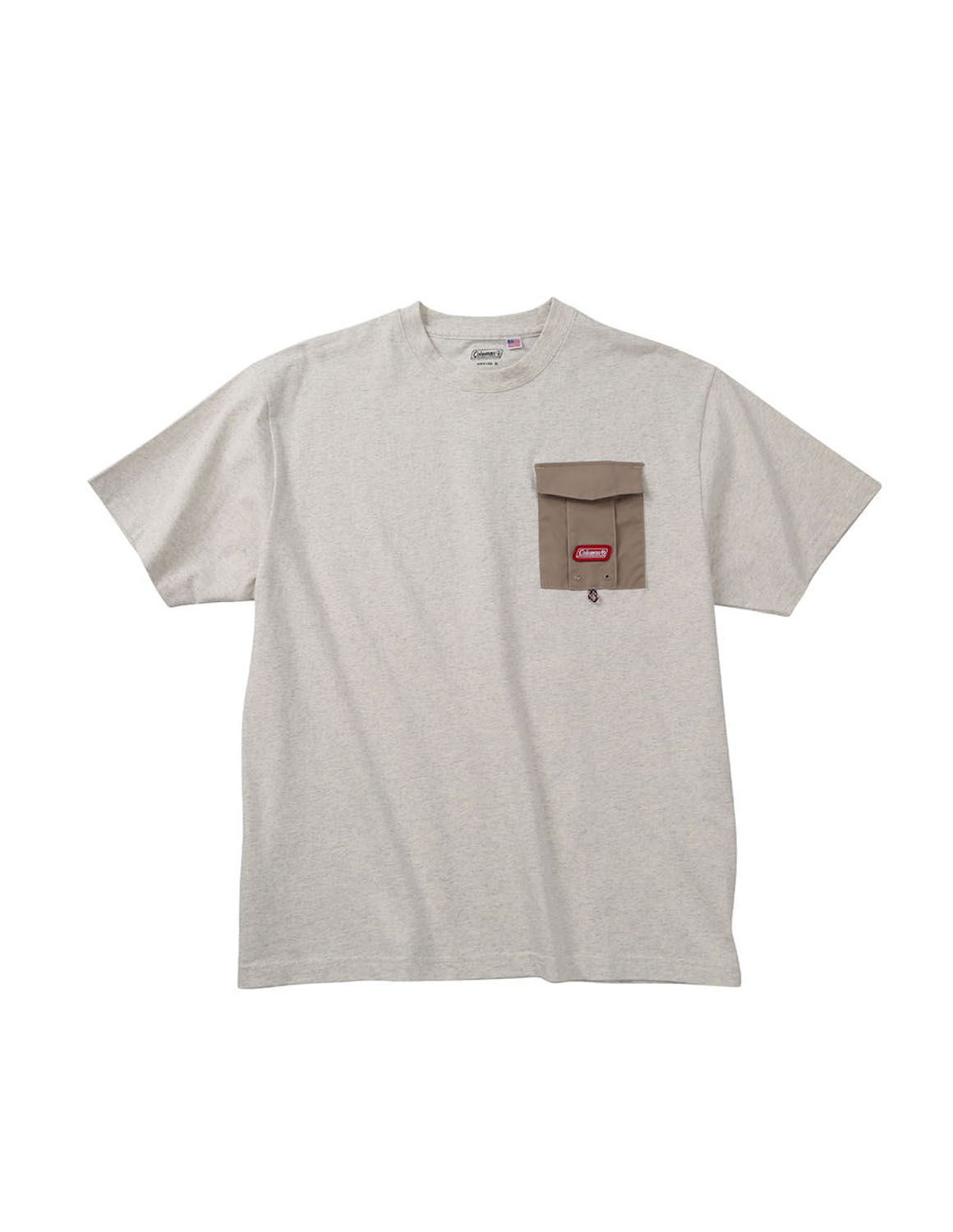 大きいサイズ 半袖Tシャツ カットソー メンズ  Coleman(コールマン) USAコットン 胸ポケット ランタンバックプリント 3L 4L 5L 6L 8L カジュアル 茶色 灰色 | Coleman | 01