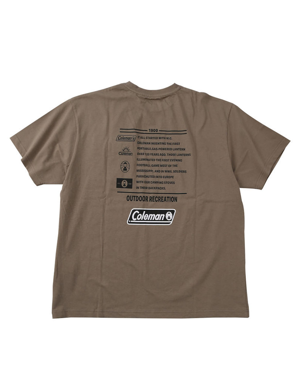 大きいサイズ 半袖Tシャツ カットソー メンズ  Coleman(コールマン) USAコットン 胸ポケット ヒストリーバックプリント 3L 4L 5L 6L 8L カジュアル 白 茶色 黒 | Coleman | 06