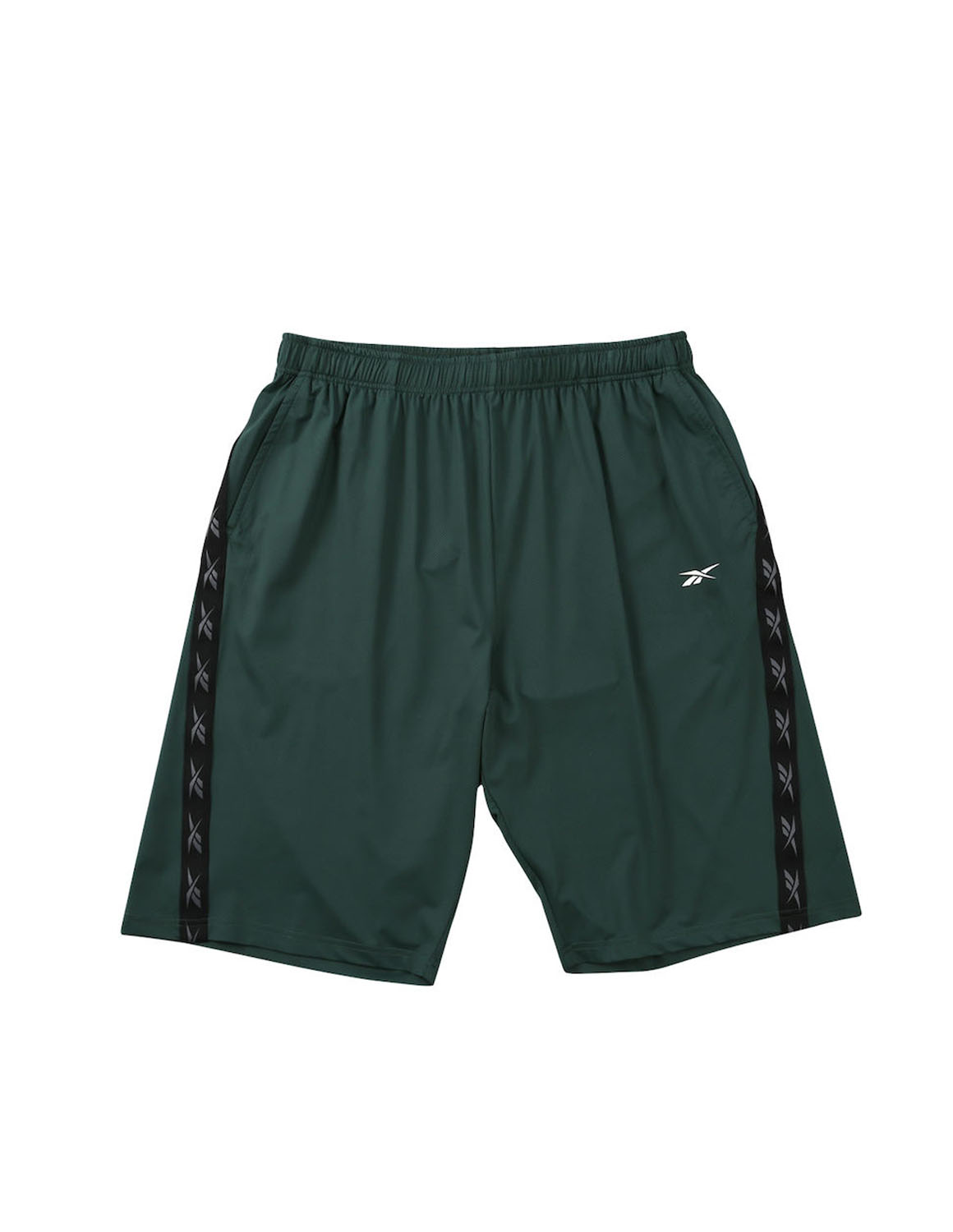 大きいサイズ ハーフパンツ メンズ ラインテープ Reebok(リーボック) 吸水速乾 接触冷感 UVカット ストレッチ デオドラントテープ 前閉じ メッシュ カジュアル | Reebok | 01