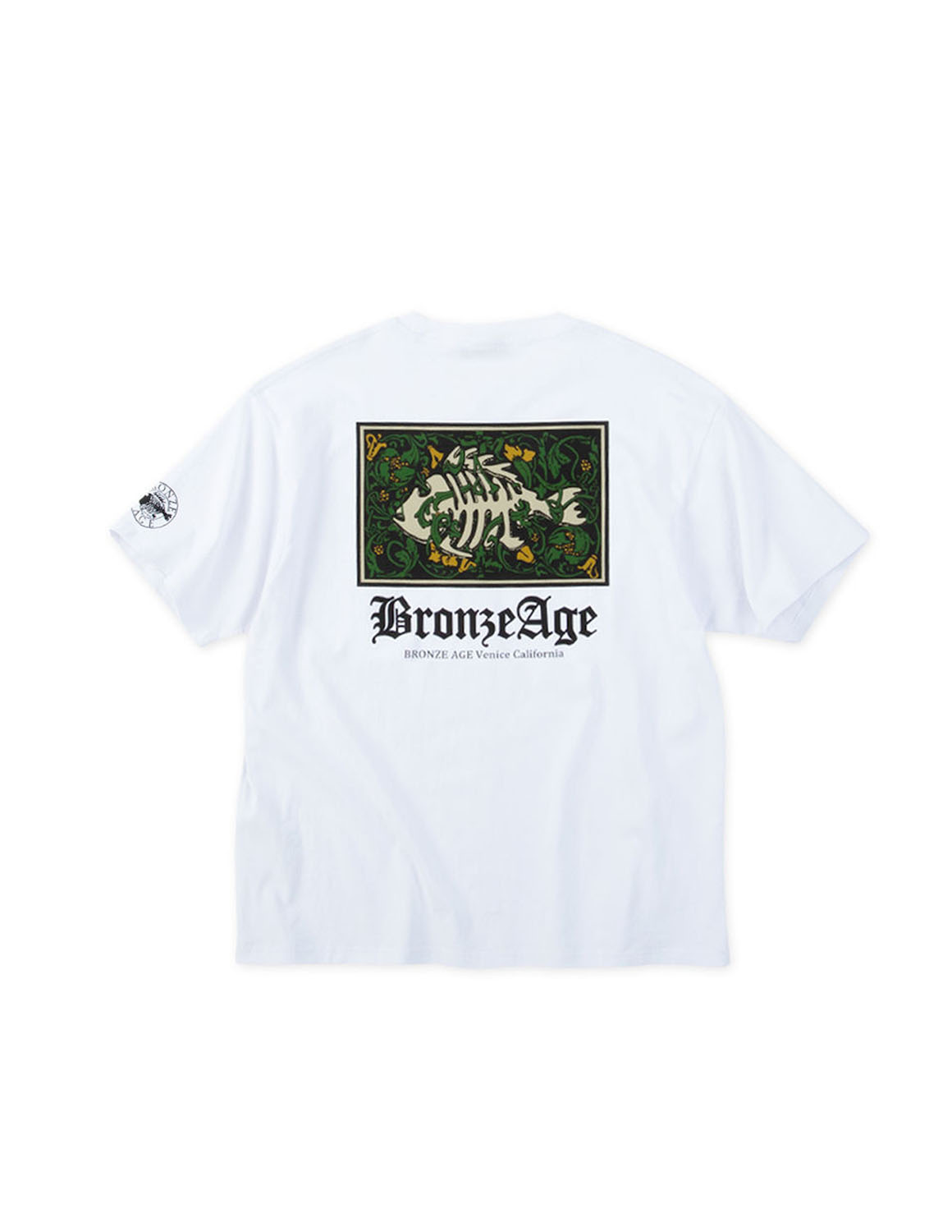 大きいサイズ 半袖Tシャツ カットソー メンズ  BRONZE AGE(ブロンズエイジ) スカルフィッシュ バックプリント 3L 4L 5L 6L 7L 8L カジュアル 白 黒 春 夏 秋 | BRONZE AGE | 01
