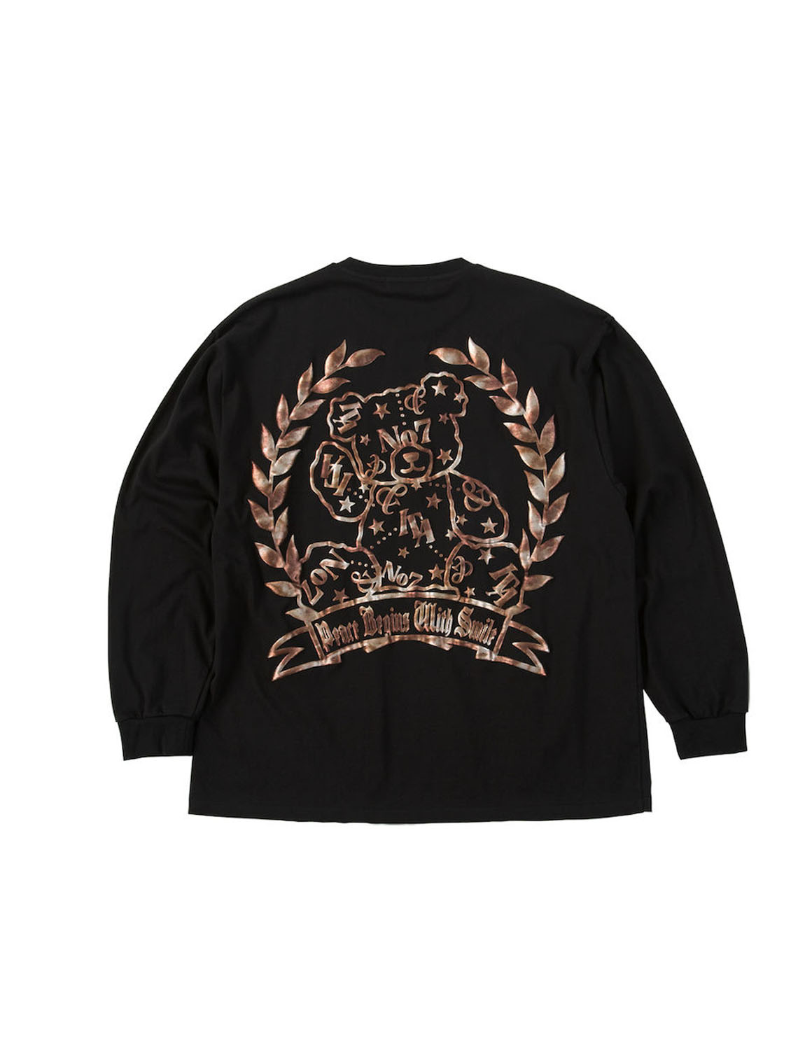 【大きいサイズ メンズ】in the attic(インジアティック) 刺繍 リブ（袖口）発泡箔プリント 長袖Tシャツ カットソー 3L/4L/5L/6L/ | in the attic | 02