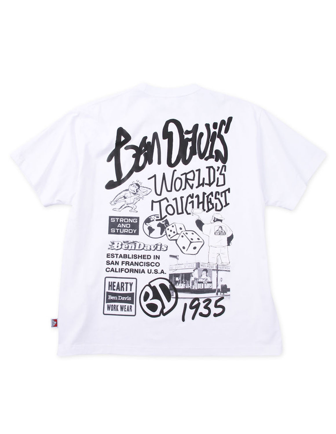 大きいサイズ 長袖T&半袖Tシャツ カットソー メンズ BEN DAVIS(ベン デイビス) バックプリント レイヤード 3L 4L 5L 6L カジュアル 白 緑 黒 春 夏 秋 冬 | BEN DAVIS | 09