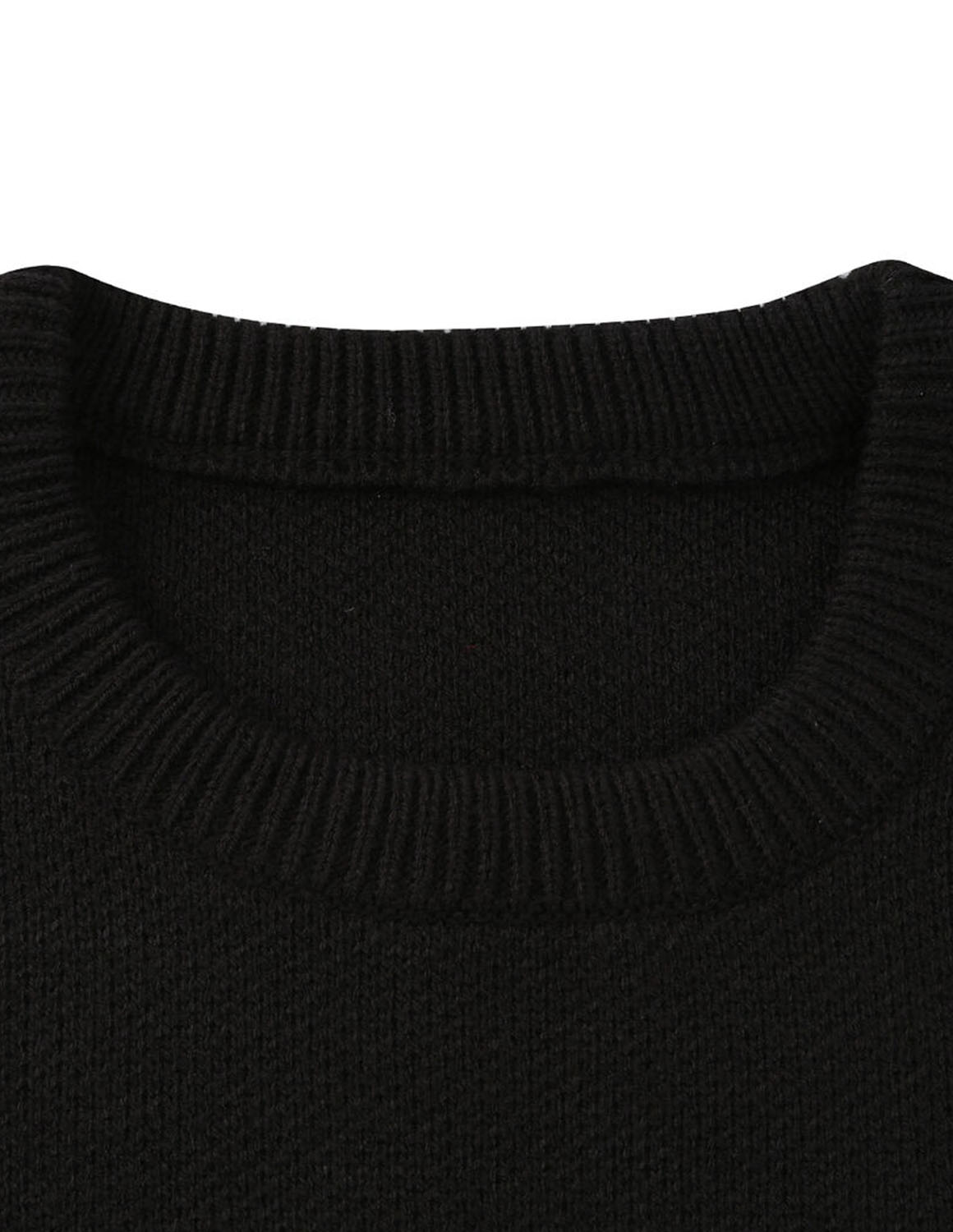 大きいサイズ ニット セーター メンズ  PLES(プレス) 7Gダブルジャガード ステッチ クルーネック 3L 4L 5L 6L カジュアル 青 赤 黒 春 秋 冬 |  | 04