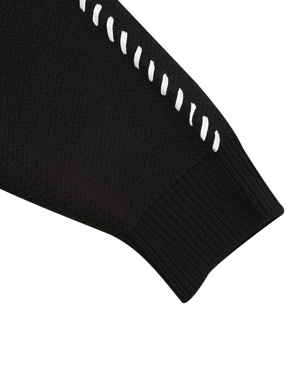 大きいサイズ ニット セーター メンズ  PLES(プレス) 7Gダブルジャガード ステッチ クルーネック 3L 4L 5L 6L カジュアル 青 赤 黒 春 秋 冬 |  | 06