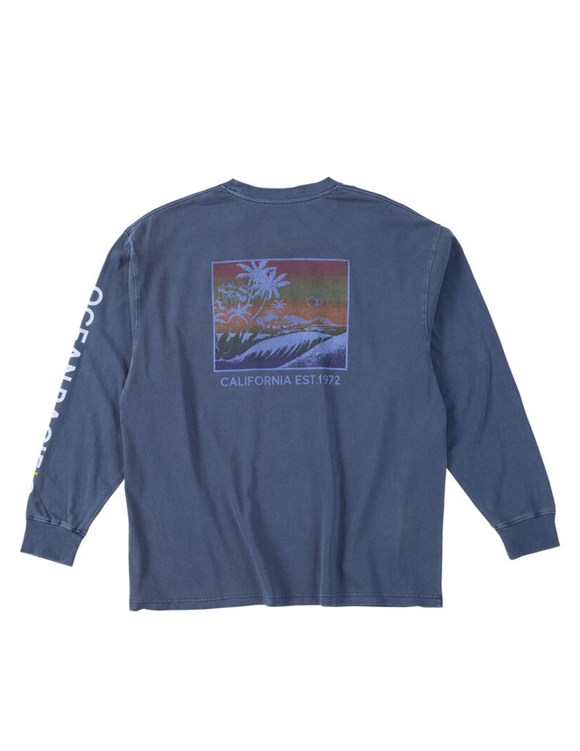 大きいサイズ 長袖Tシャツ カットソー メンズ OCEAN PACIFIC(オーシャンパシフィック) 天竺 ヴィンテージバイオウォッシュ バックプリント 袖口リブ 刺繍 | Ocean Pacific | 03