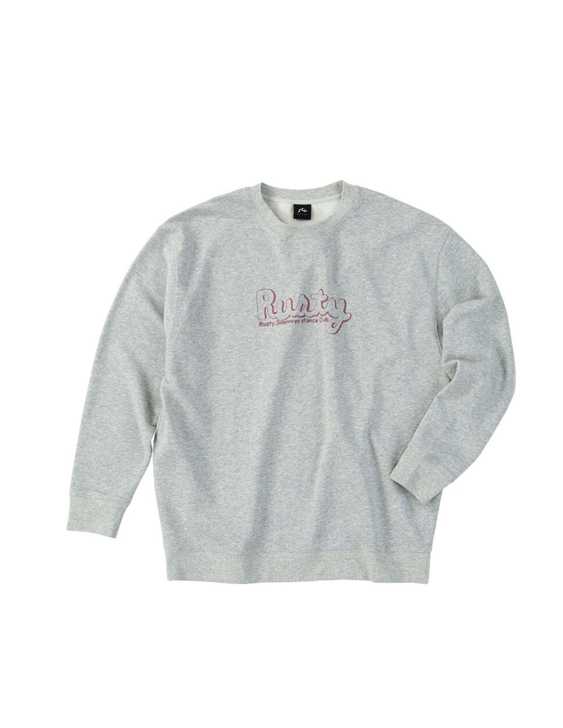 大きいサイズ ジャージ スウェットトップス メンズ 長袖 RUSTY(ラスティ) 裏毛 クルー リブ バックプリント 3L 4L 5L 6L 8L カジュアル 灰色 黒 春 秋 冬 | RUSTY | 01