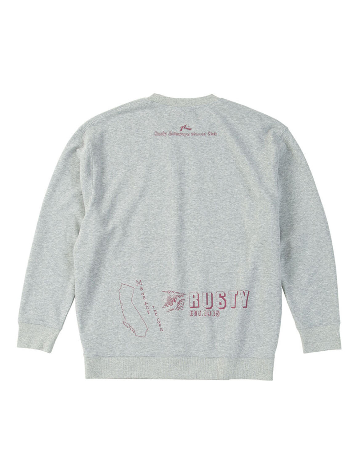 大きいサイズ ジャージ スウェットトップス メンズ 長袖 RUSTY(ラスティ) 裏毛 クルー リブ バックプリント 3L 4L 5L 6L 8L カジュアル 灰色 黒 春 秋 冬 | RUSTY | 03