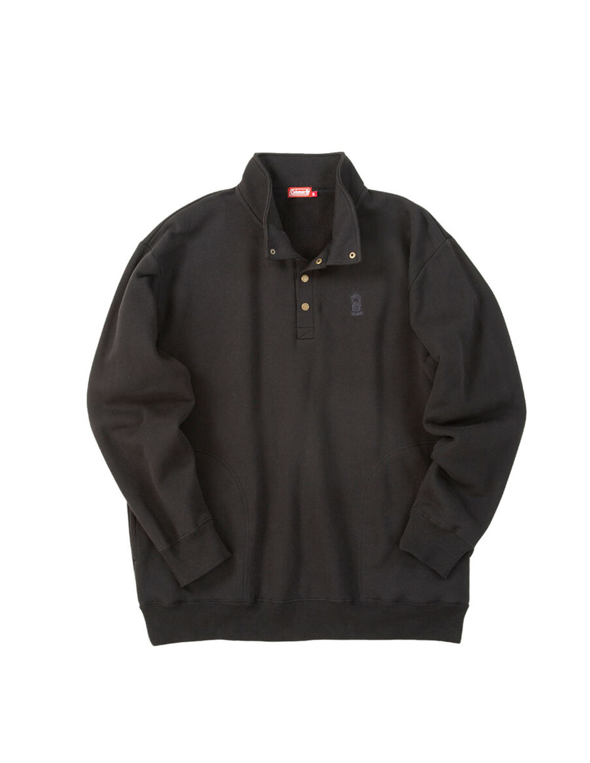 大きいサイズ トレーナー メンズ ハーフボタン  Coleman(コールマン) 裏起毛 スタンドカラー バックプリント 刺繍 リブ 3L 4L 5L 6L 8L カジュアル 春 秋 冬 | Coleman | 02