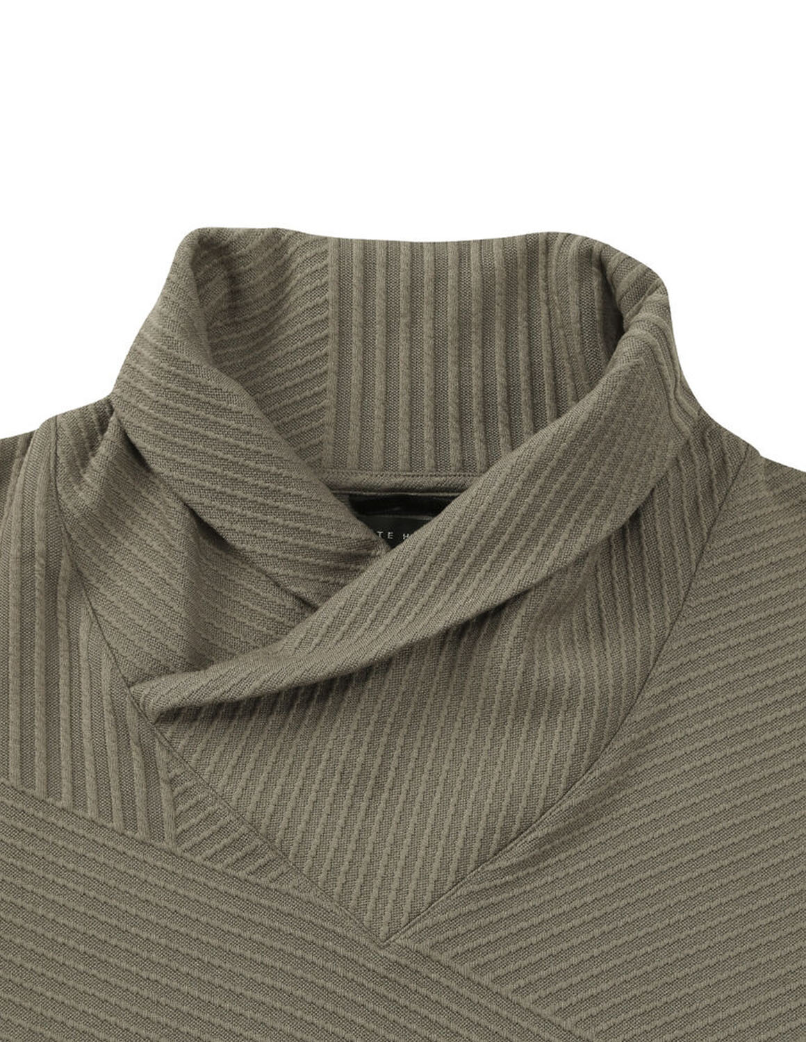 大きいサイズ 半袖Tシャツ カットソー メンズ 長袖  TETE HOMME(テットオム) バイアスパネル柄 ボリュームネック ストレッチ 襟元ループ 3L 4L 5L 6L 春 秋 冬 | TETE HOMME | 04